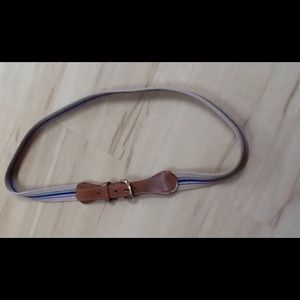 Canvas and Leather Striped Belt